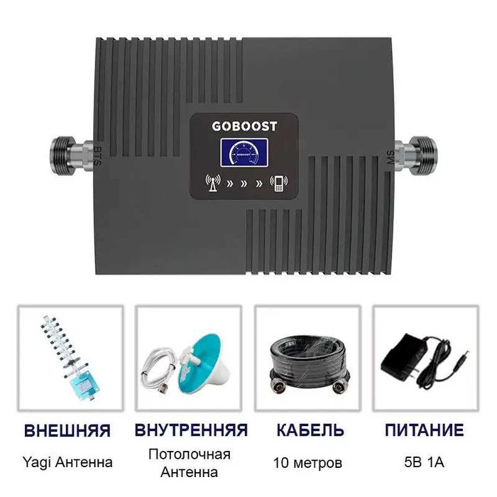GSM 2G/4G усилитель сигнала репитер GOBOOST GB17,DCS 1800МГц/4G2600МГц