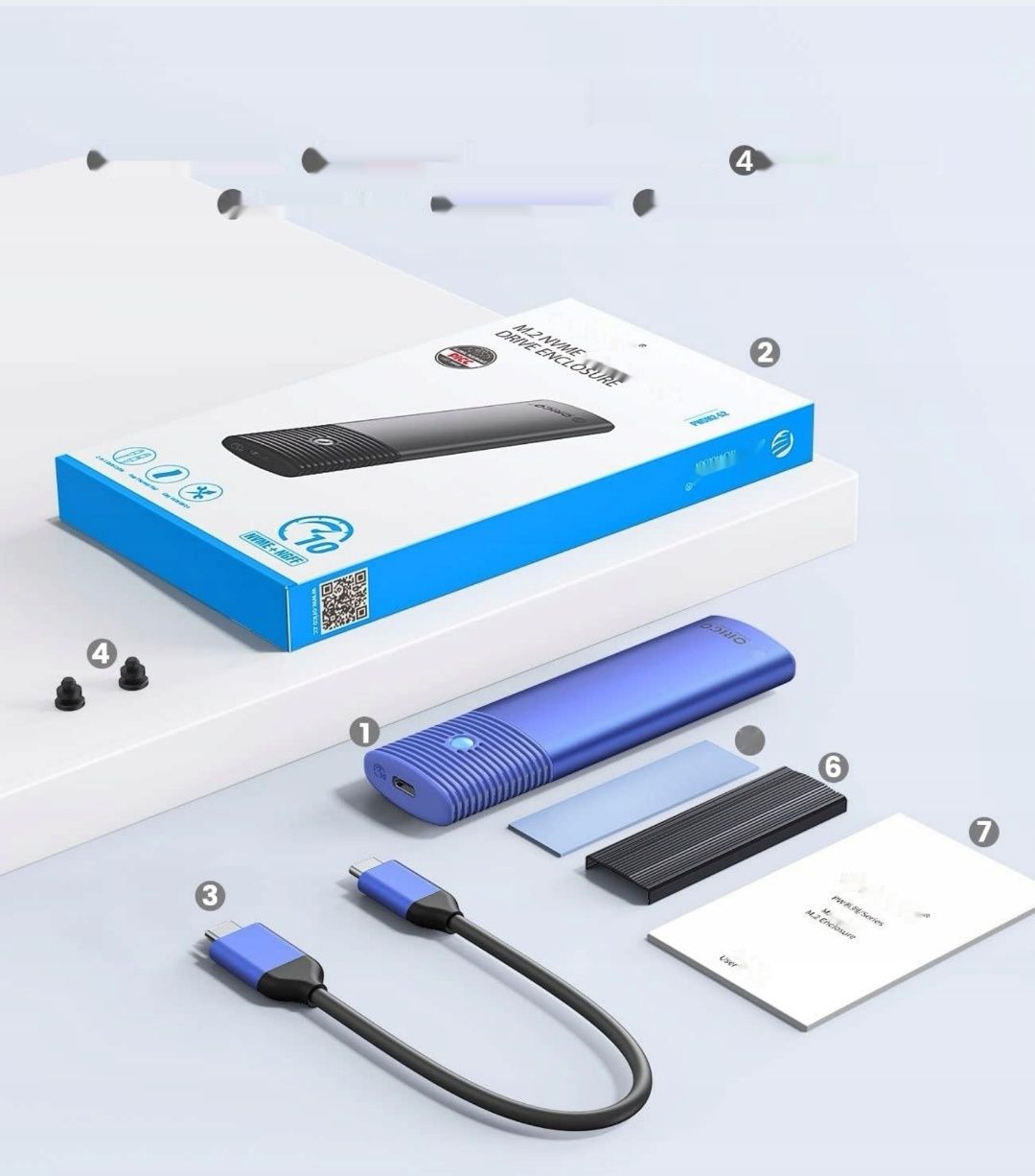 ORICO M.2 NVMe SATA SSD Adapter, USB C 3.2 Gen 2, 10Gbps PCIe NVMe, Al