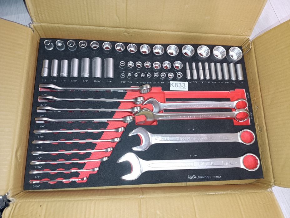 Zestaw nasadek i kluczy calowych Teng tools TTEAF62 EVA 62 elementy