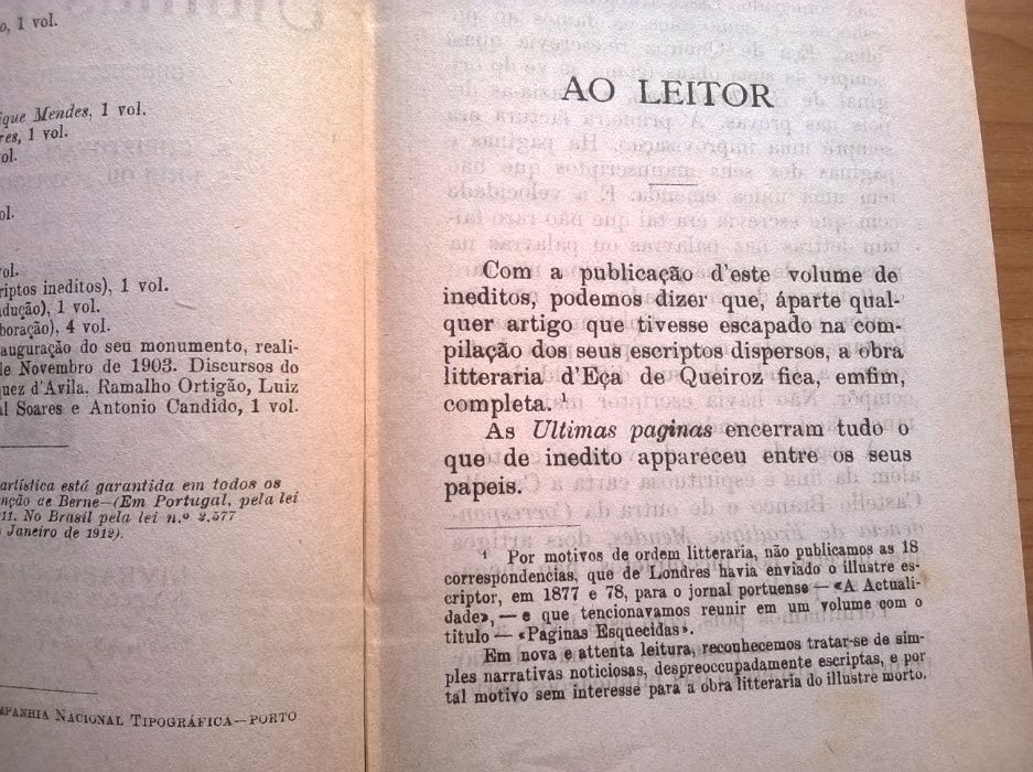 Últimas Páginas (1921) - Eça de Queiroz (portes grátis)