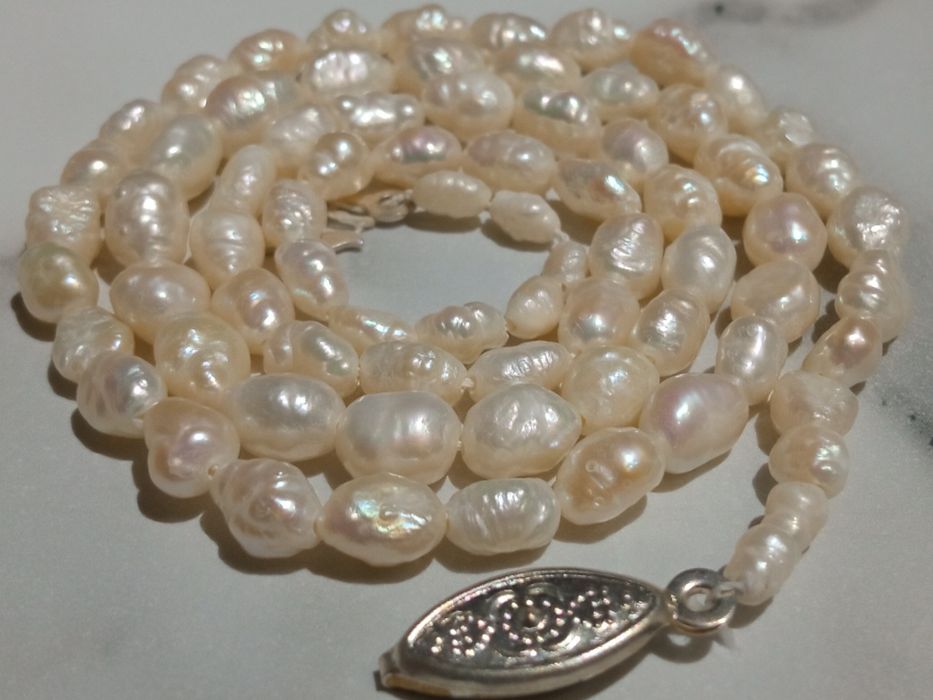 Naszyjnik z pereł naturalnych rzecznych długość 44 cm