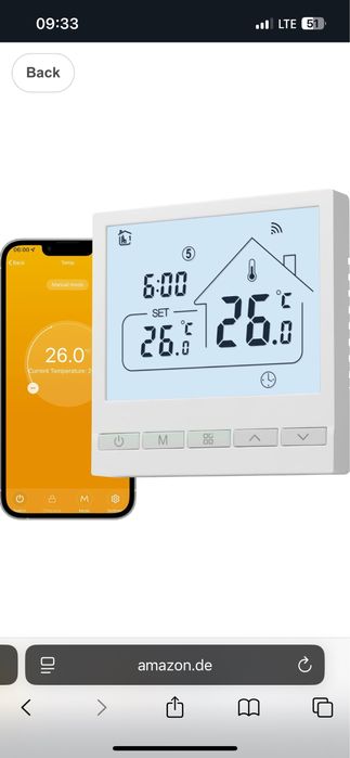 Розумний Wi-Fi Термостат BEOK TOL47WIFI-WP-WF |