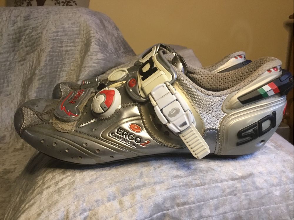 Велотуфли шоссейные Sidi ergo2 carbon p.39 (25 cm) на трещетке и boa