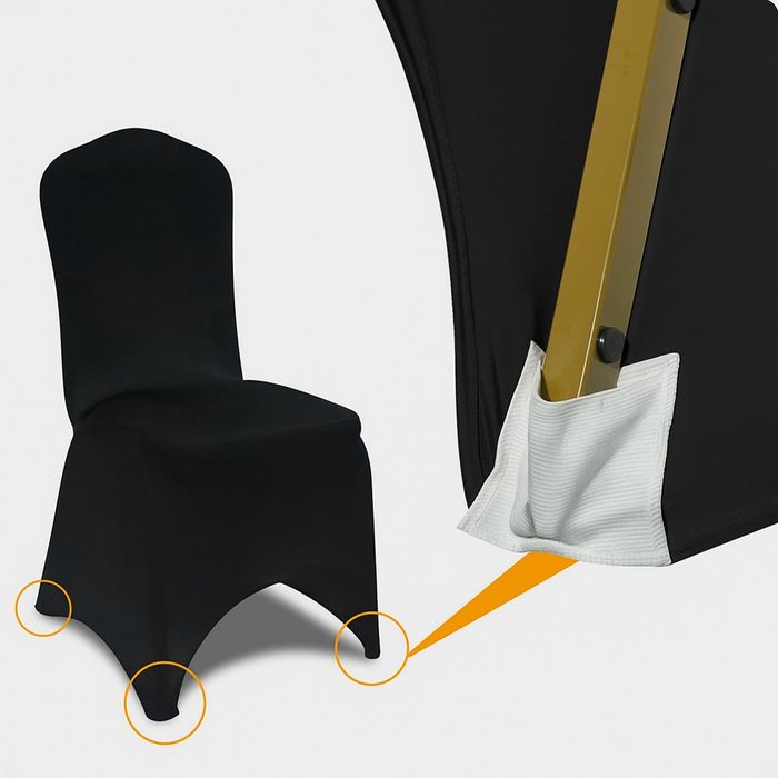 Beżowe pokrowce na krzesła elastyczny materiał