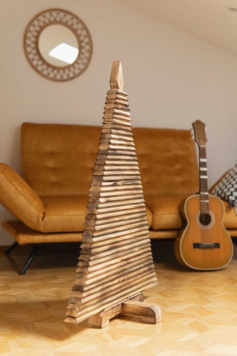 Choinka drewniana ekologiczna, naturalne drzewko świąteczne 114 cm