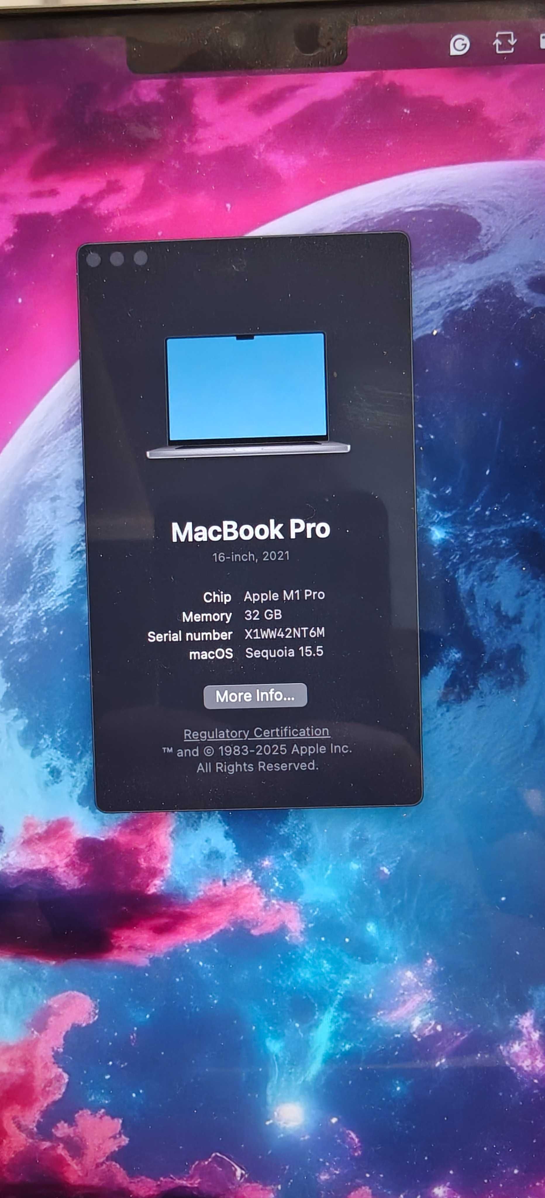 Macbook Pro 16 M1 PRO 32GB/512GB - Srebrny