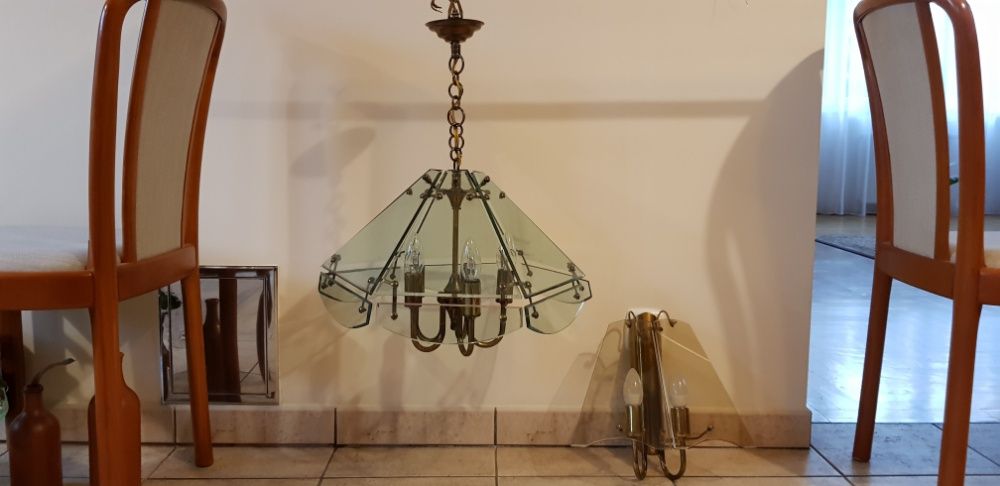 Żyrandol mosiężny pięcioramienny