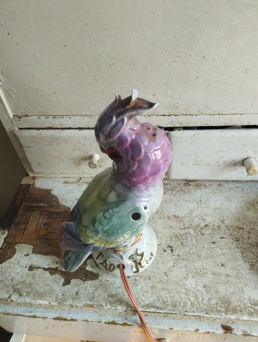 Попугай керамічній з підсвіткою