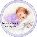 Opłatek na tort Chrzest Roczek Urodziny dla Chłopca