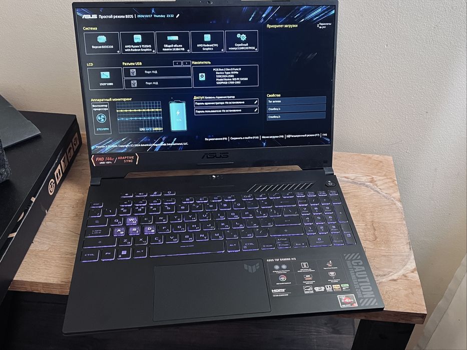 Ноутбук ігровий Asus Tuf a15 RTX 4060, 1тб ссд