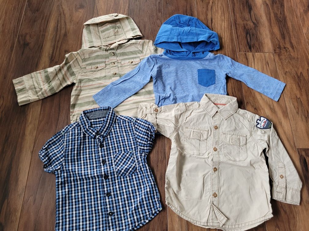 Paka zestaw ubrań 12-18m bluzy i bluzki koszule