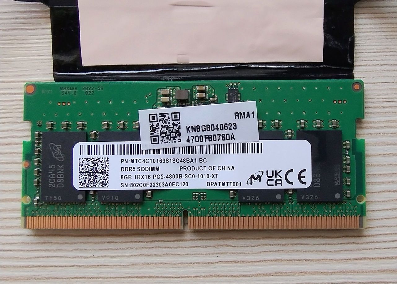 DDR5 2x 8 Gb 4800Mhz SODIMM з ноутбука Acer