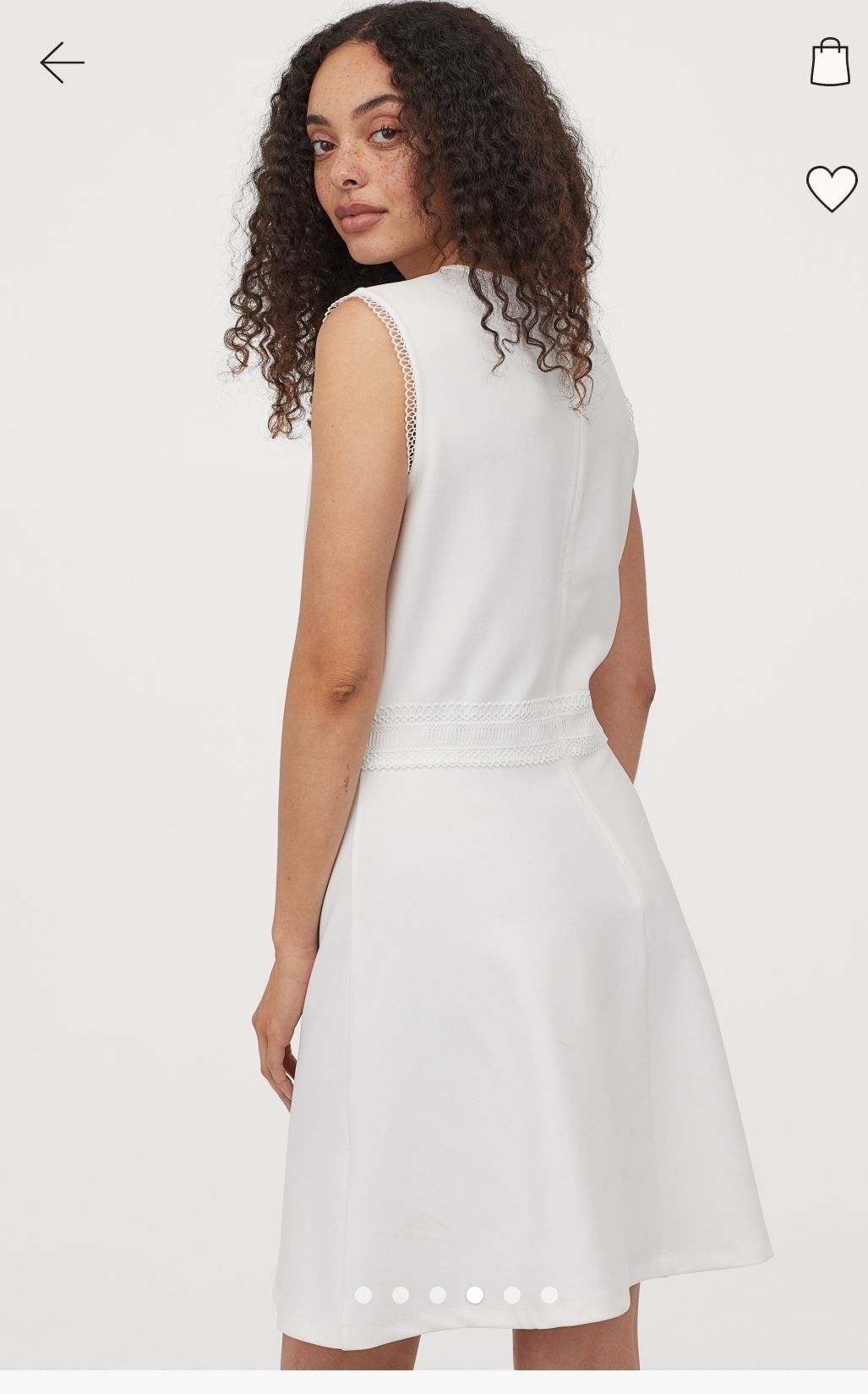 Biała krótka sukienka z koronką rozm S H&M