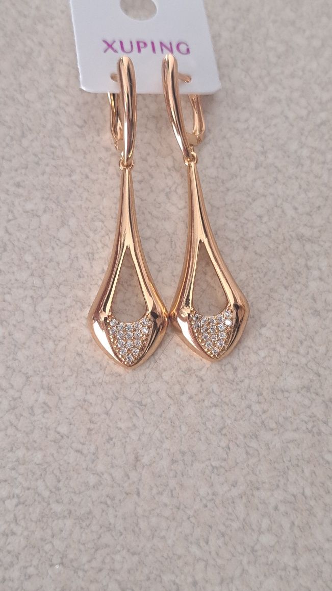 Nowe pozłacane kolczyki Swarovski