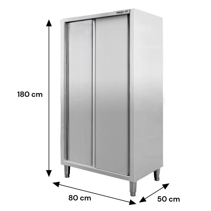 Szafa gastronomiczna Mega-M 2-drzwiowa 80x50x180 cm stal nierdzewna