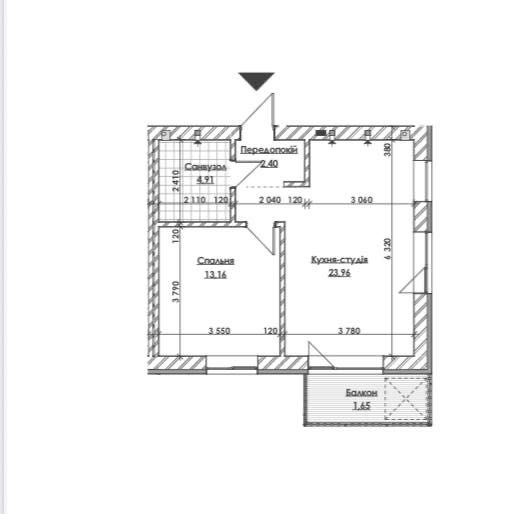 Однокімнатна квартира 46 м² в новобудові жк "Місто Мрій"