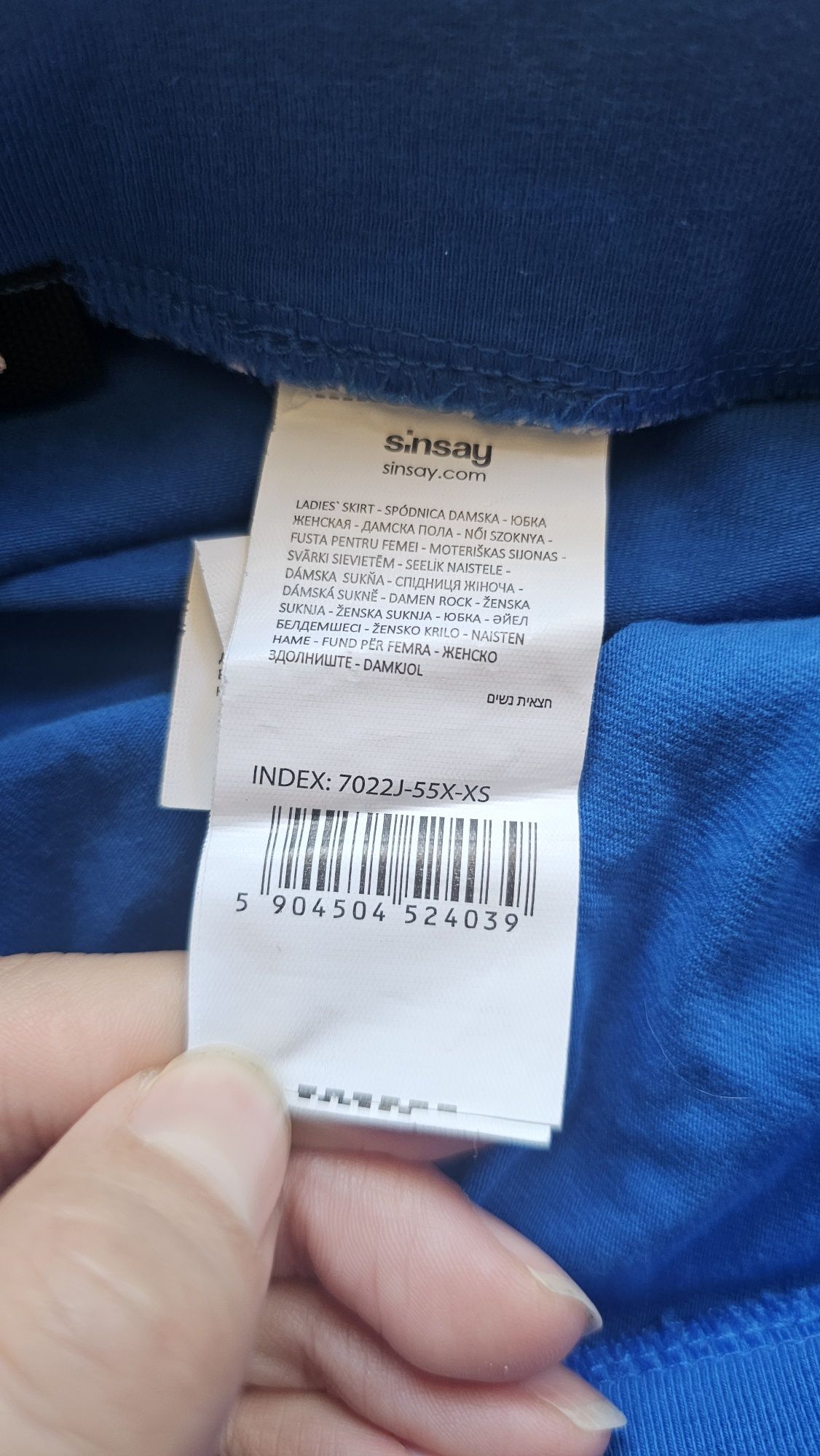 Spódnica MIDI Sinsay XS niebieska z rozcięciem