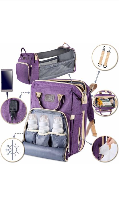 Mochila / Mala Maternidade e berço 2 em 1 para bebé