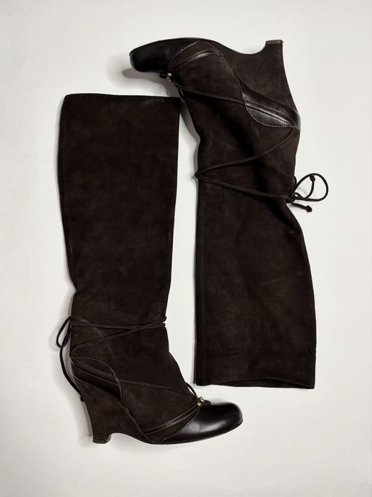 High suede boots високі шкіряні замшеві сапоги Marianna Guerriero