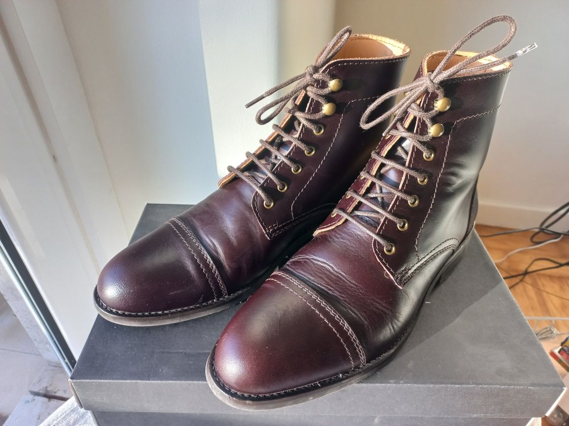 Botas em couro homem 41 castanhas como novas