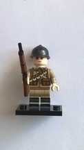 Figurka żołnierza francuskiego z br. WW2 4 strony nadruk komp. z Lego
