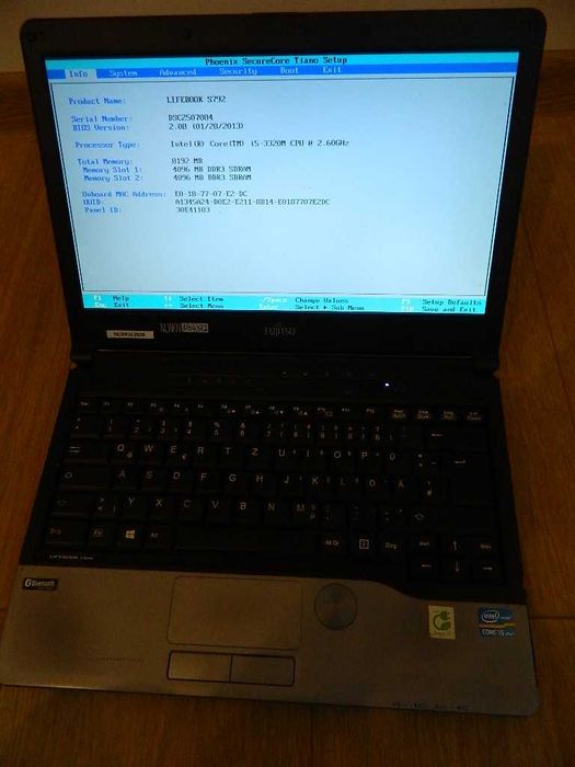 Fujitsu Lifebook S792 Core i5-3320M 8GB DDR3