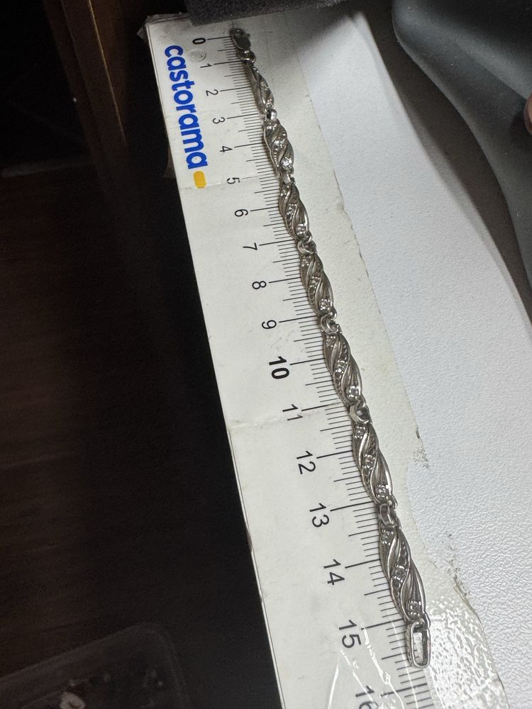Piękny zestaw bransoletka + wisiorek z lancuszkiem srebro 8.1g