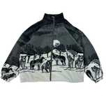 Polar bluza zipper rozpinana bez kaptura Vintage