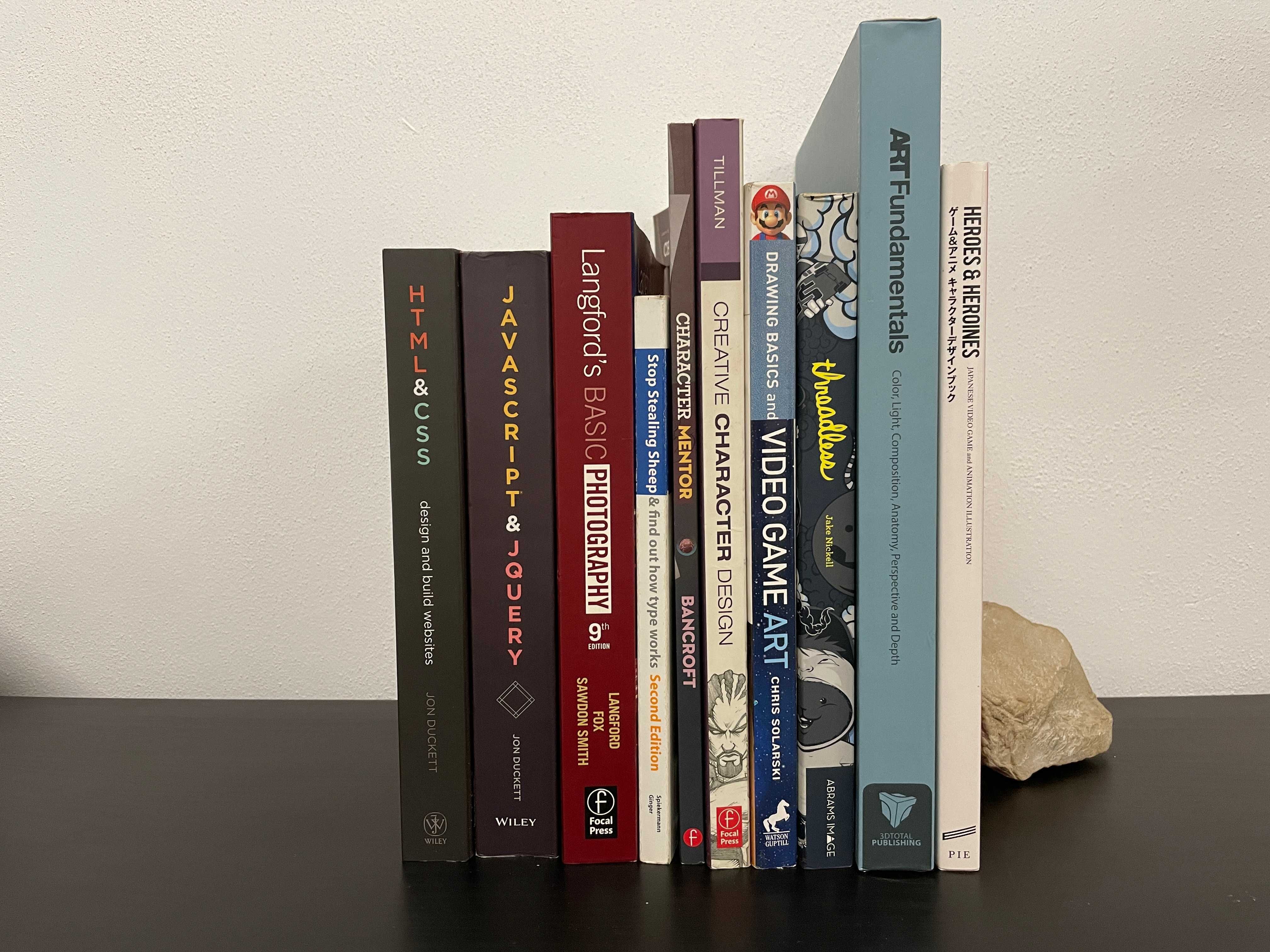 Vários livros sobre fotografia, arte, design, etc