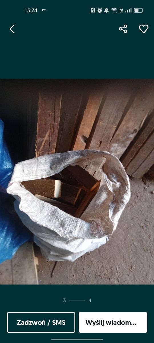 Drewno rozpałkowe do palenia duże  worki do wędzenia