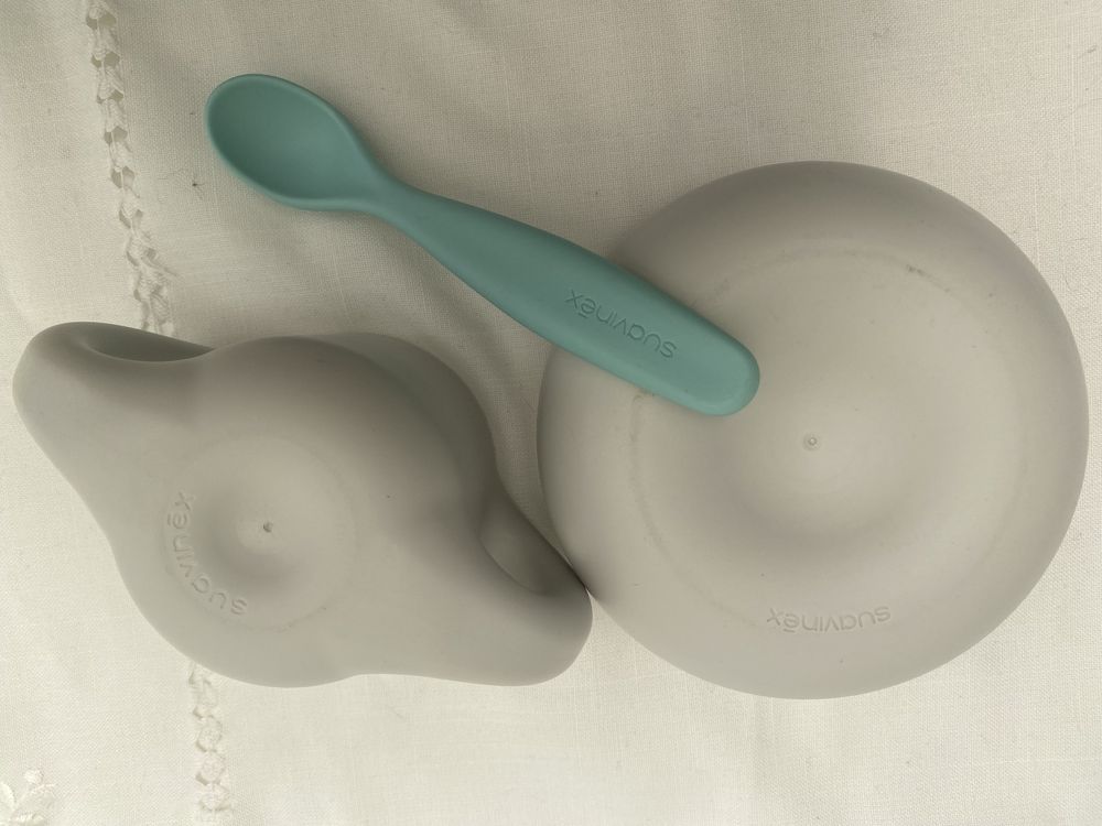 Suavinex Conjunto refeição prato, colher e copo com duas pegas