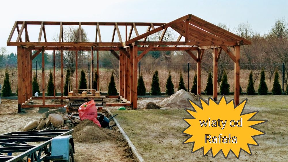 Wiata garażowa drewniana 8 x 6