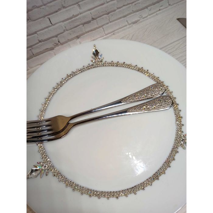 Унікальна тарілка для торта посуд у стразах весільні аксесуари Пишіть