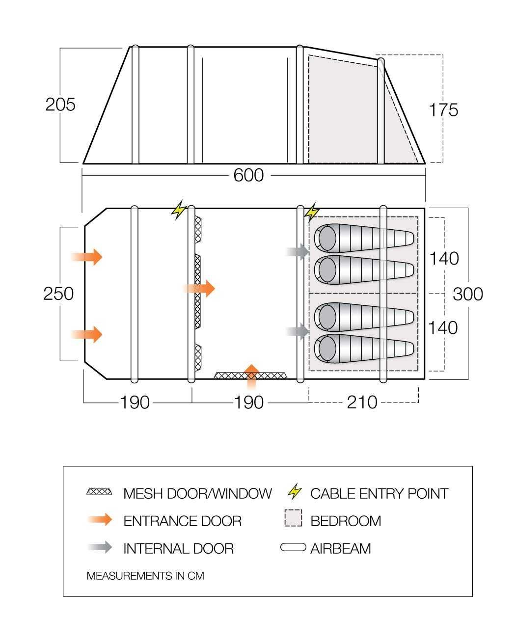 Namiot 4 osobowy Vango Lismore AIR TC 450 Package