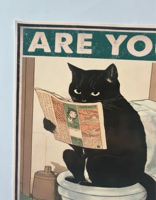 Plakat A3, zabawna ozdoba do łazienki, 30/40 cm