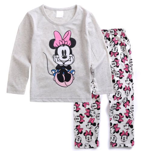 Pijama cinza Minnie menina 4-5 anos - NOVO