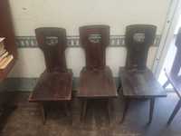 Krzesła antyki kuchenne PRL drewniane lite drewno