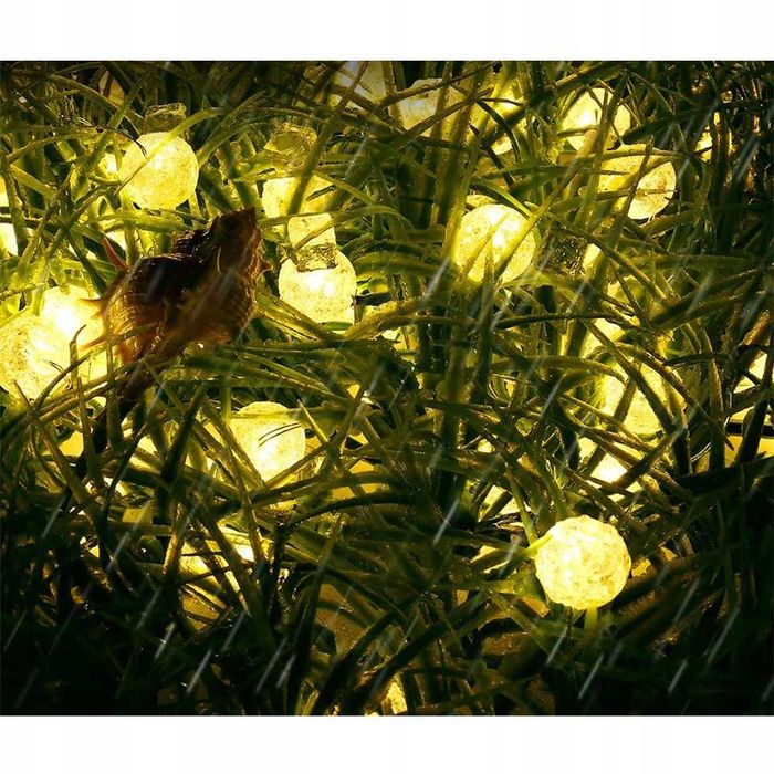 GIRLANDA lampki ogrodowe solarne 40 LED 5M CIEPŁE