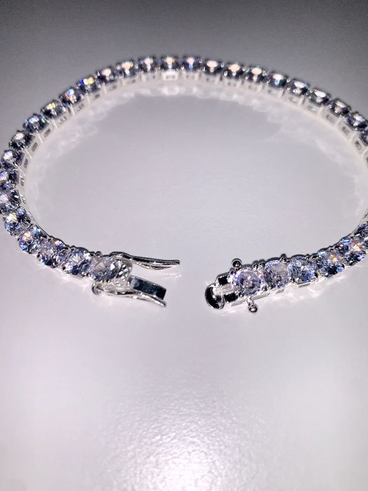 Bransoletka tennis ICE - 20cm, srebrna