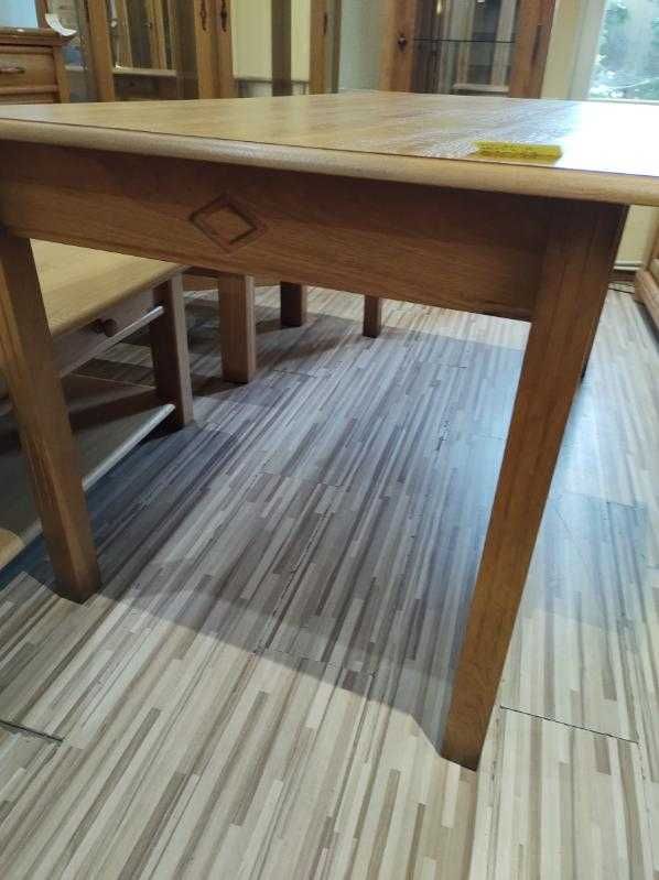Stół drewniany dębowy nierozkładany jasny solidny jasny FV DOWÓZ