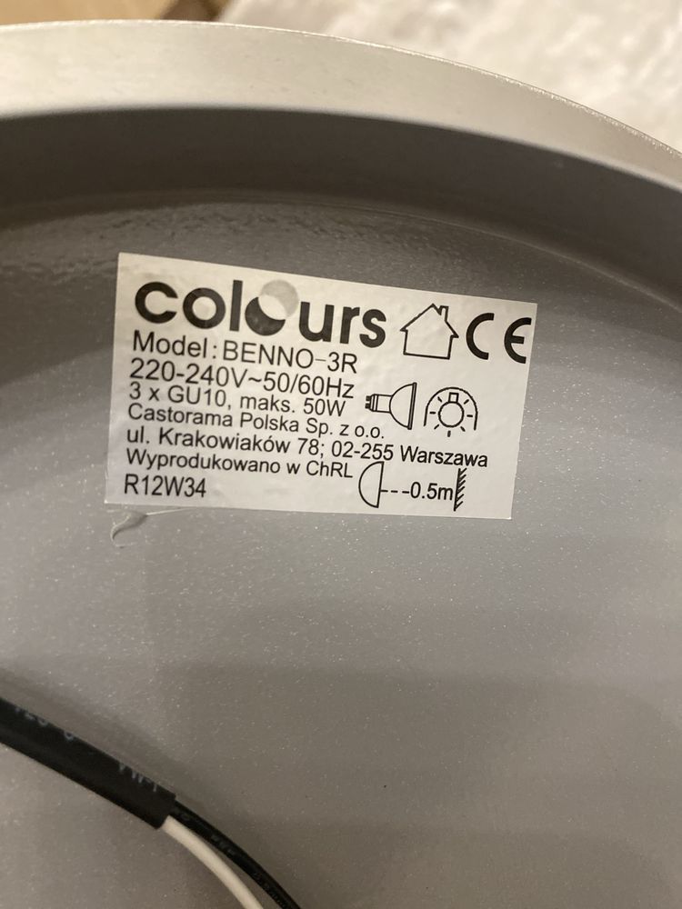Lampa halogenowa z kinkietem komplet