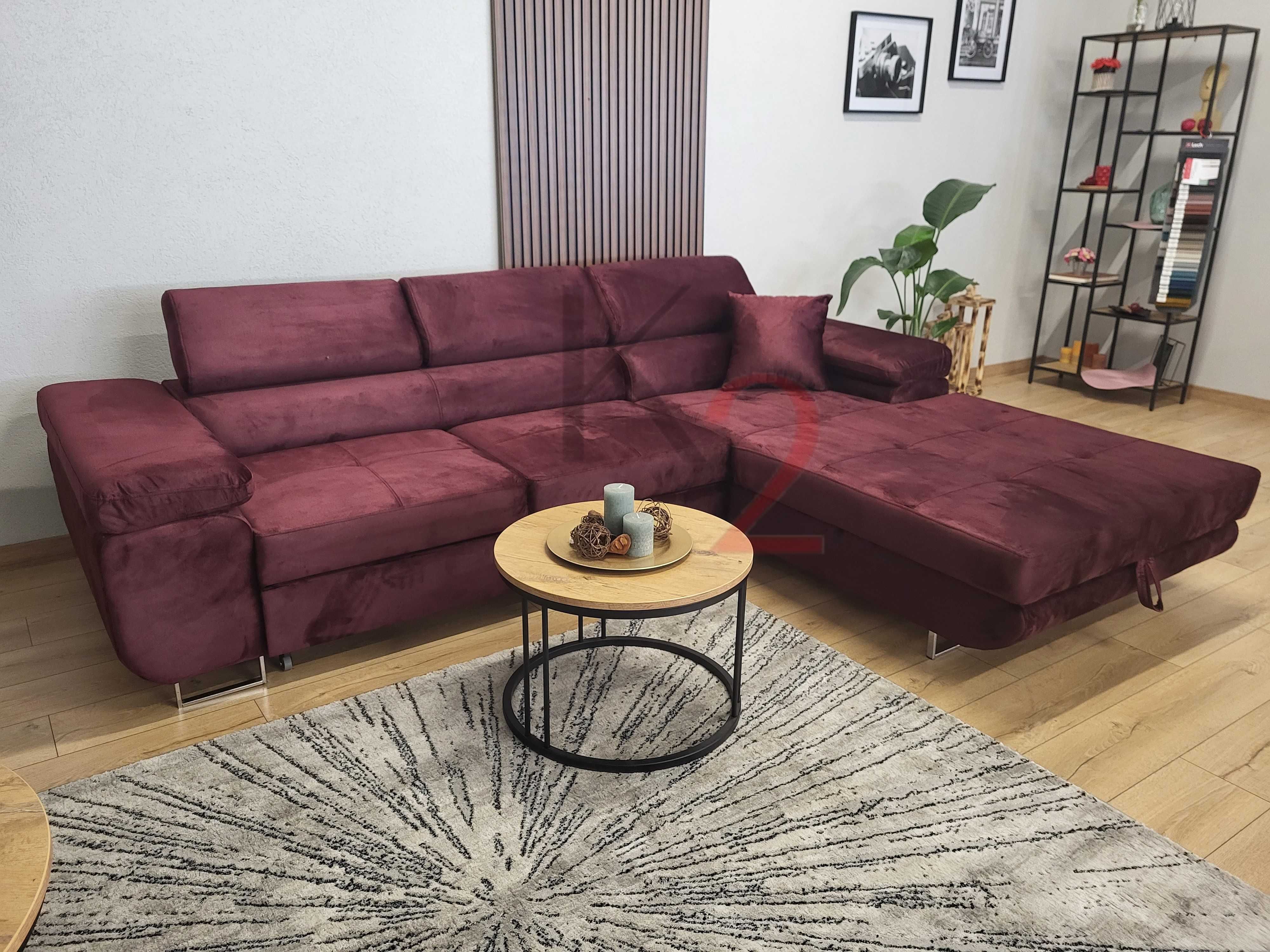 Narożnik ALEX regulowane zagłówki ROGÓWKA sofa kanapa pojemnik +GRATIS