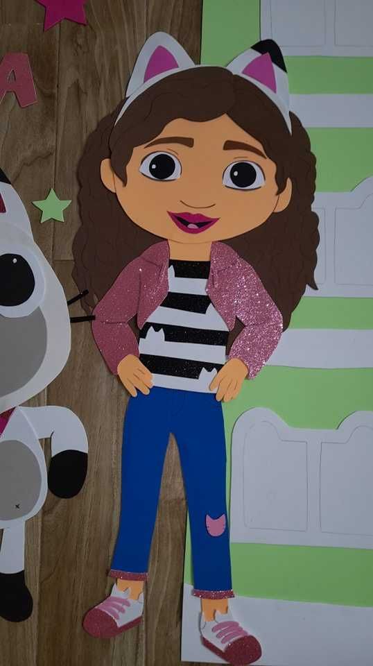 Gabby doll house autoclantes decorativos festa quarto painel