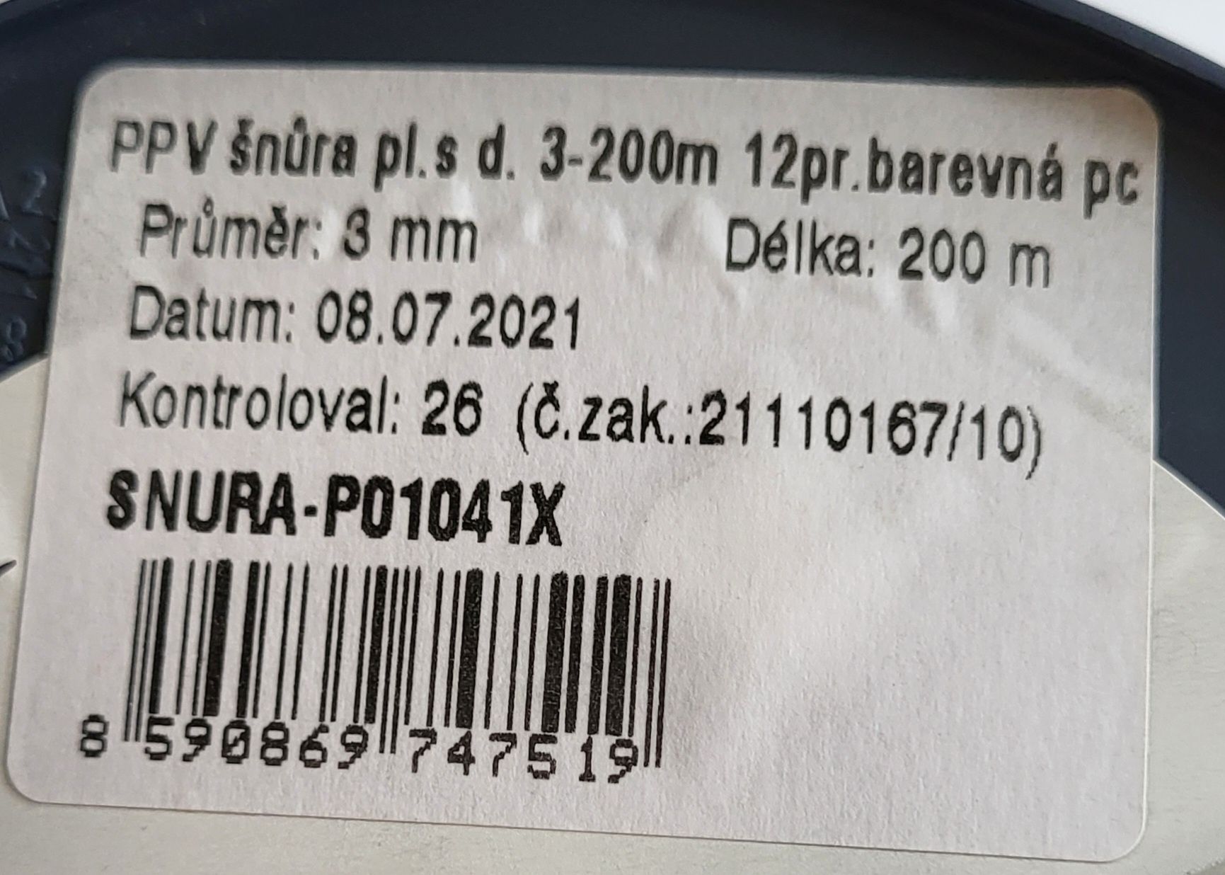 Tendon Lanex 3mm PPV Linka Pomocnicza odcinek 52m