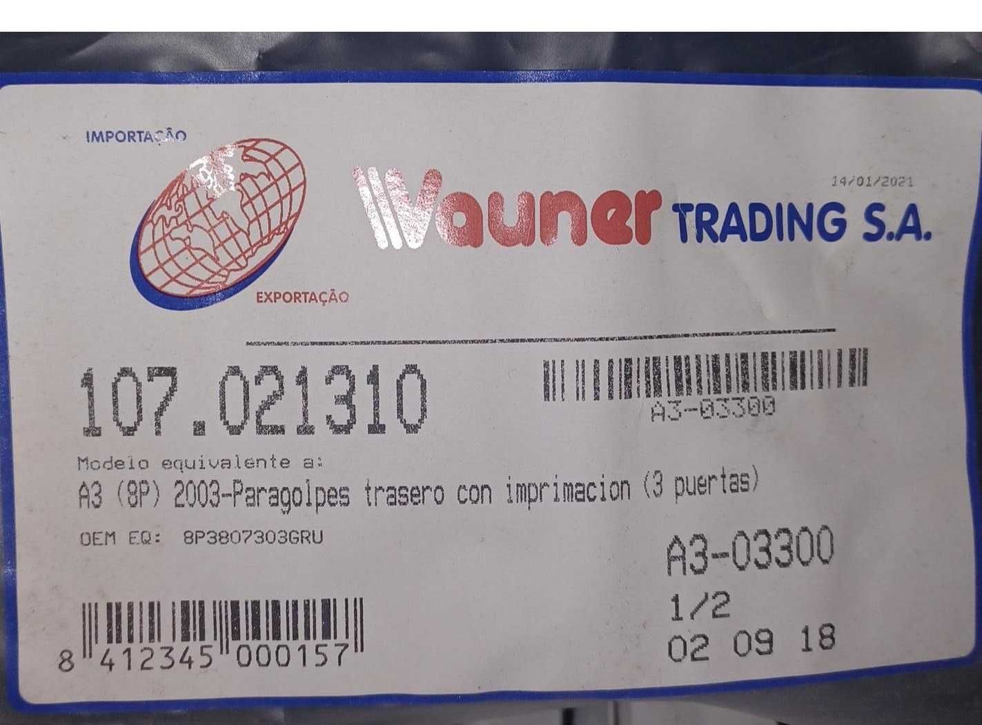 Pára-choques traseiro para Audi A3 8P
