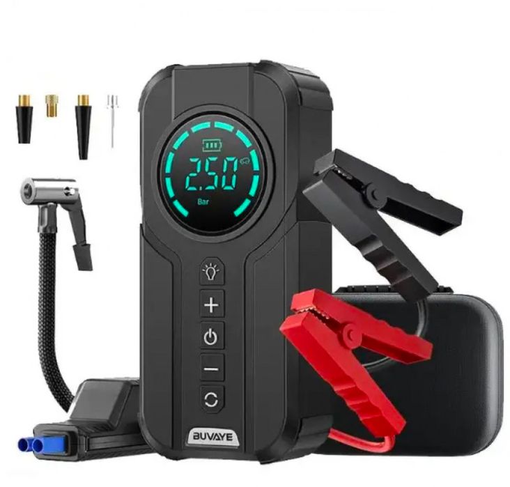 Пусковий зарядний пристрій Buvaye YX1920-6000 600A/6000mAh + компресор