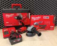 Wkrętarka + szlifierka Milwaukee M18 2x Akumulator Ładowarka FV23%