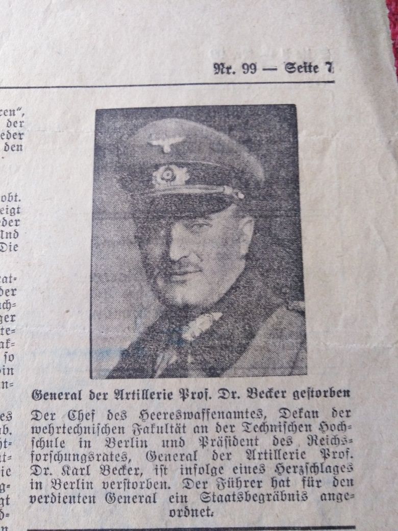 Gazeta niemiecka z 1940 r z wolnego miasta Gdańska