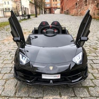 Двухместная детская электромашина Lamborghini, черная