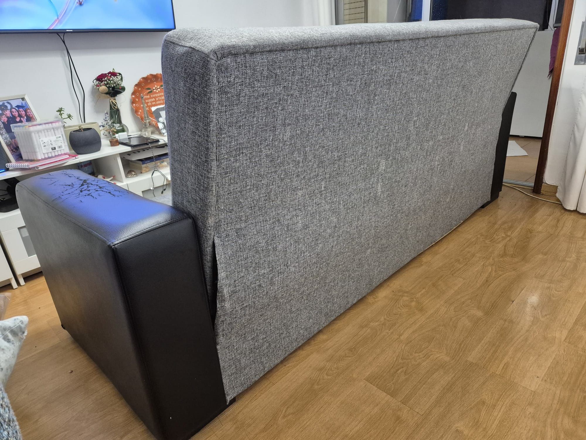 Sofá cama prima 3 lugares preto cinza
